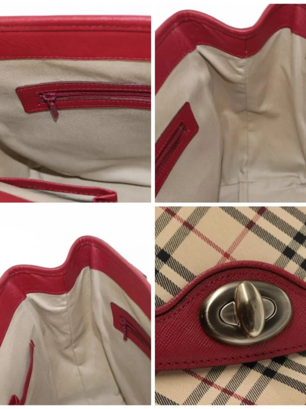 BURBERRY Nova Check Hand Bag Canvas Beige Auth - Picture 13 of 16